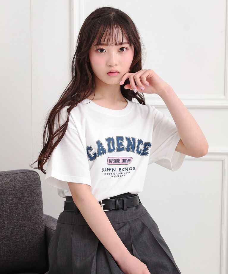 PINK-latte「カレッジプリントTシャツ」|Tシャツ・カットソー|オフホワイト(003