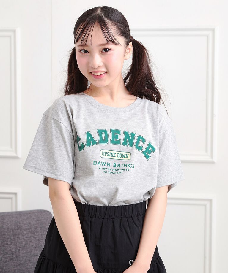 PINK-latte「カレッジプリントTシャツ」|Tシャツ・カットソー|ライトグレー(011