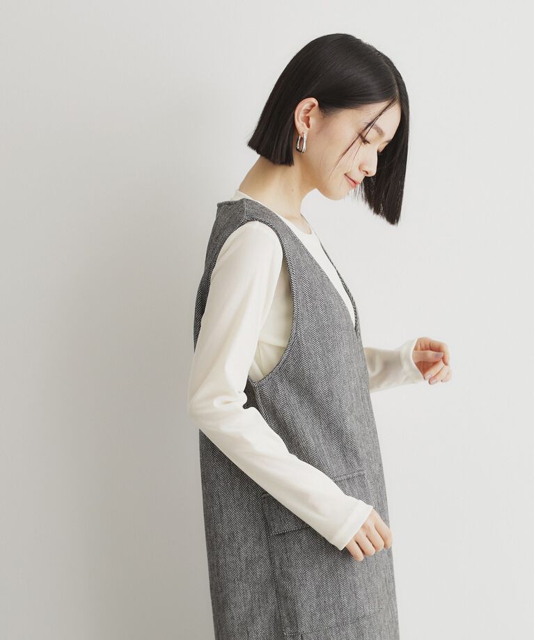 THE SHOP TK「クラッシュベロア長袖【洗える】」|Tシャツ・カットソー|