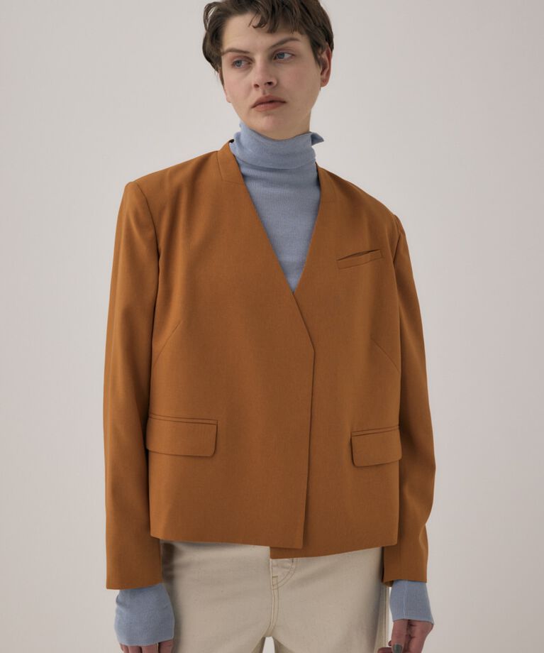 MOUSSY「リサイクルポリエステル使用ノーカラージャケット＆ペプラムベルトSET」|その他|