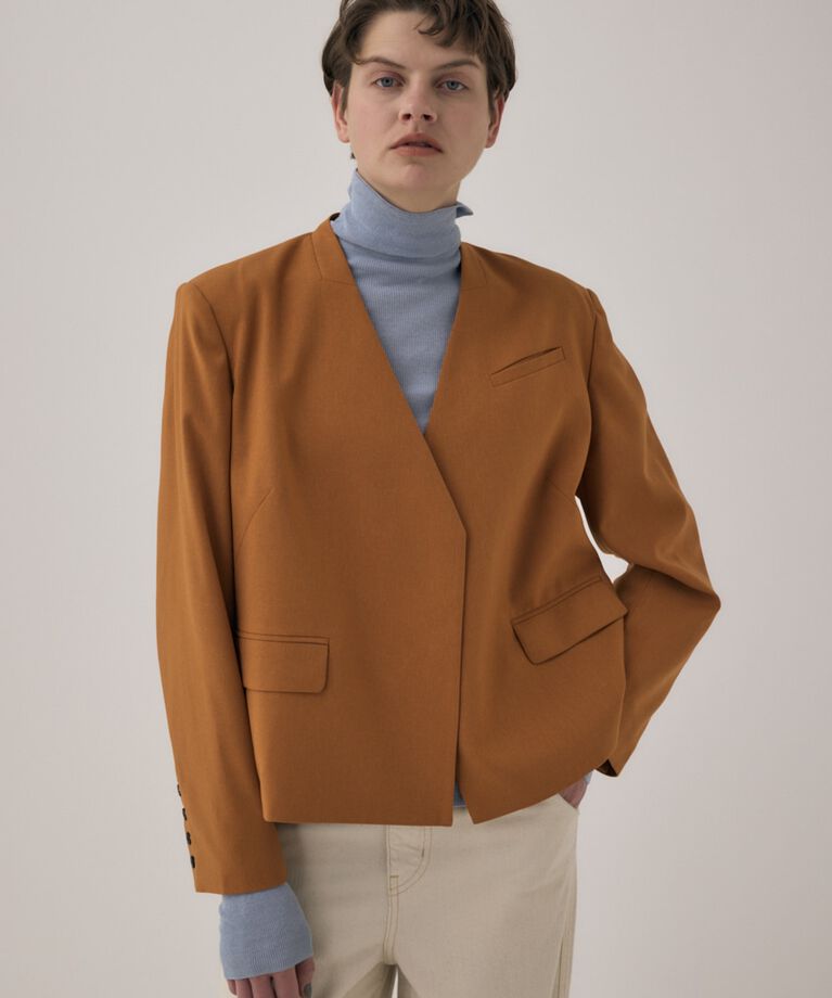 MOUSSY「リサイクルポリエステル使用ノーカラージャケット＆ペプラムベルトSET」|その他|