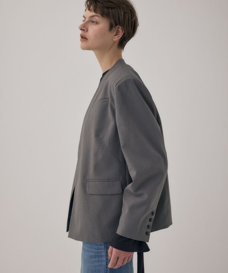 MOUSSY「リサイクルポリエステル使用ノーカラージャケット＆ペプラムベルトSET」|その他|