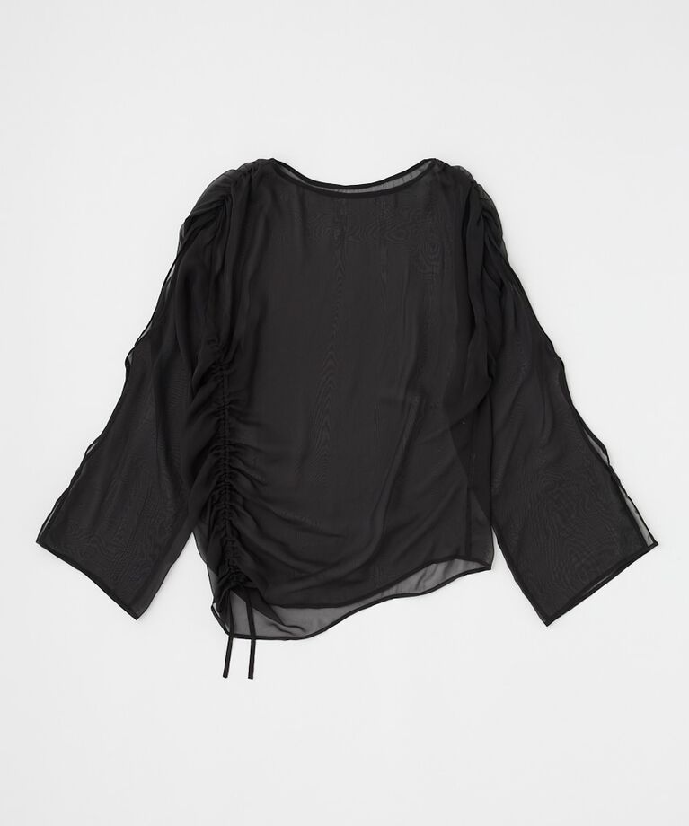 MOUSSY「SHEER GATHER ブラウス」|シャツ・ブラウス|