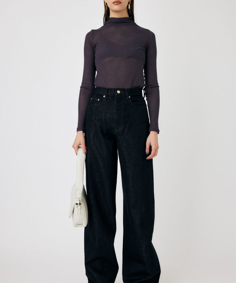 MOUSSY「GLITTER DENIM WIDE STRAIGHT」|デニム|
