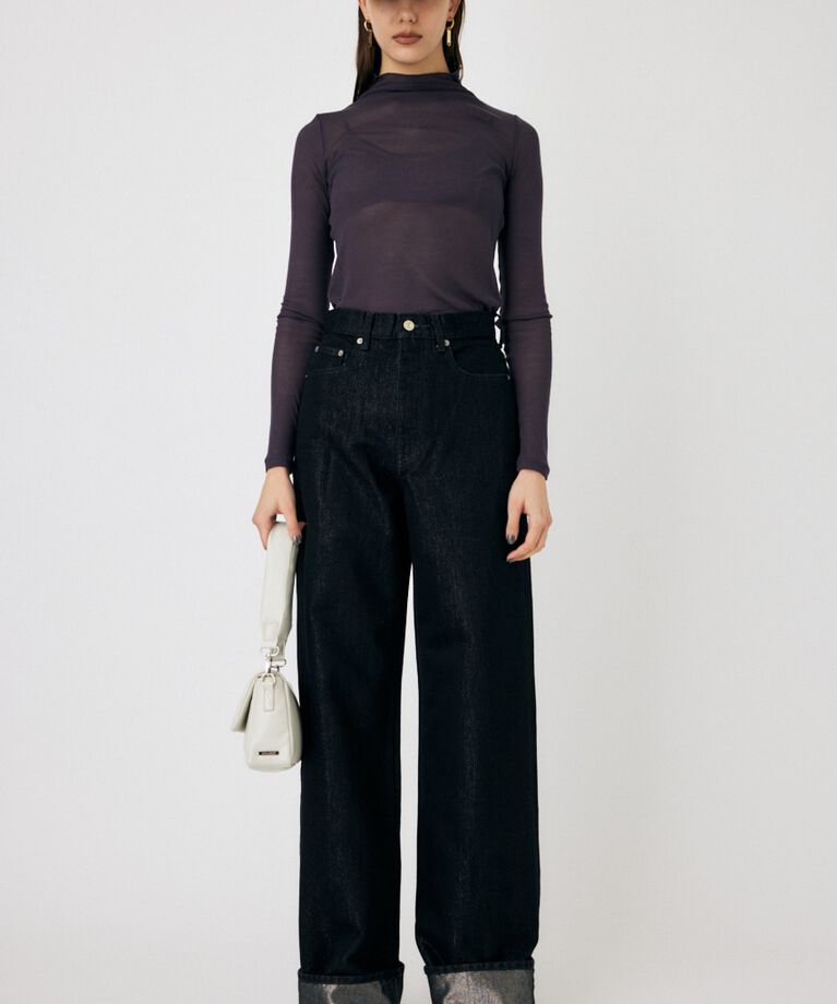 MOUSSY「GLITTER DENIM WIDE STRAIGHT」|デニム|