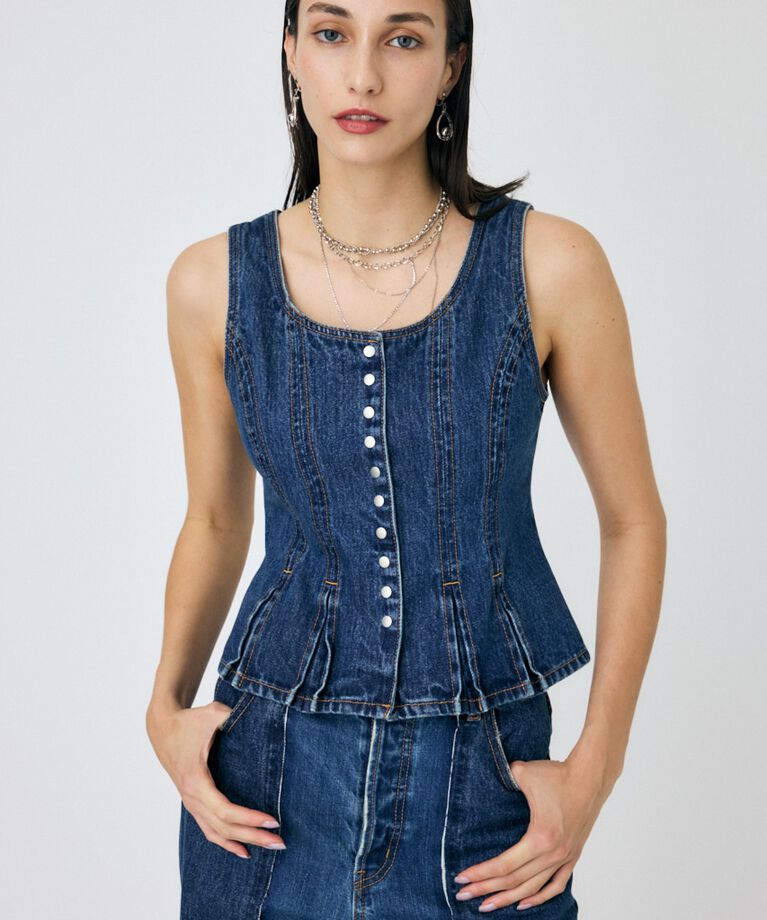 MOUSSY「BUTTON UP デニムトップス」|シャツ・ブラウス|BLU