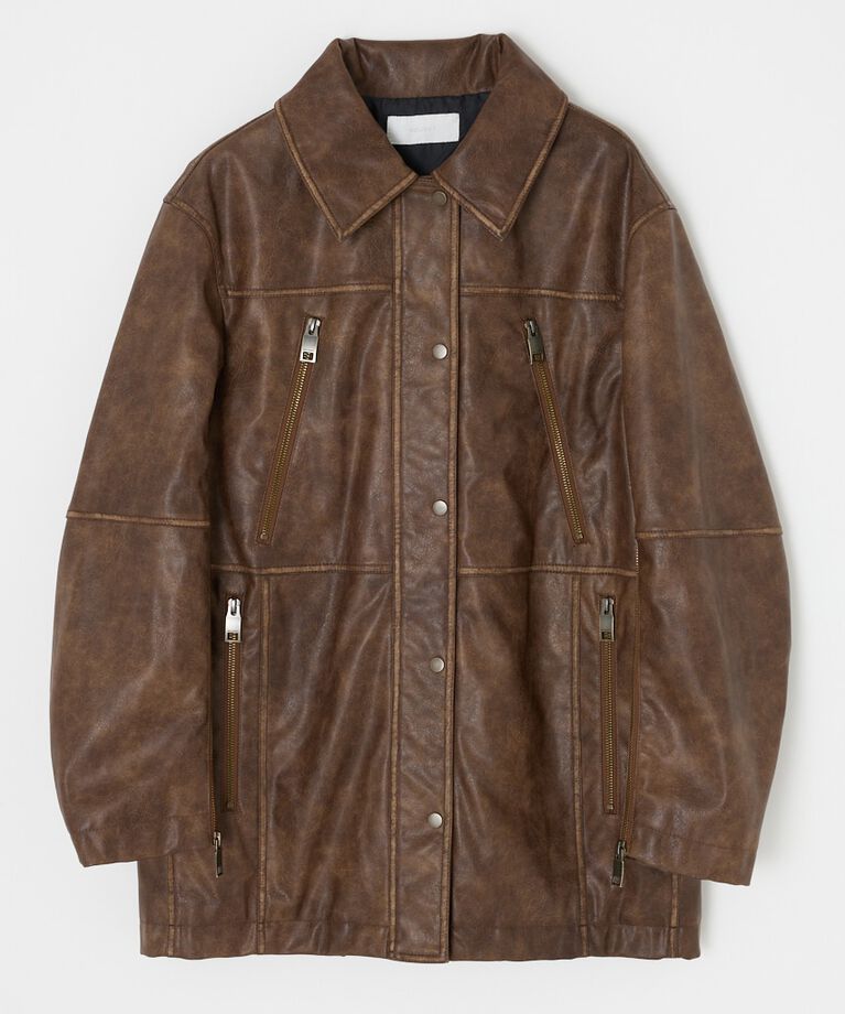 MOUSSY「AGED F/LEATHER MIDDLE ジャケット」|その他|