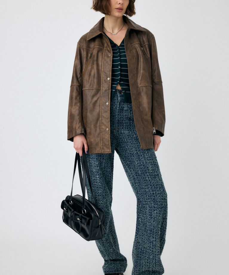 MOUSSY「AGED F/LEATHER MIDDLE ジャケット」|その他|