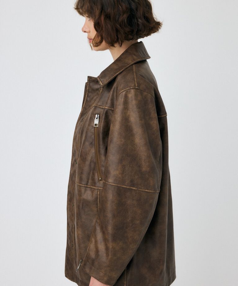 MOUSSY「AGED F/LEATHER MIDDLE ジャケット」|その他|