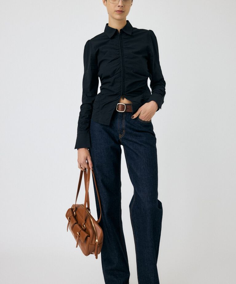 MOUSSY「ZIP UP WAIST SHAPE シャツ」|シャツ・ブラウス|