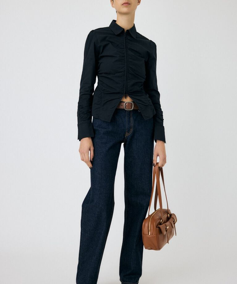 MOUSSY「ZIP UP WAIST SHAPE シャツ」|シャツ・ブラウス|