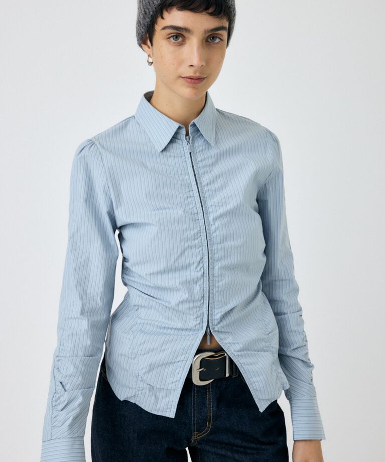MOUSSY「ZIP UP WAIST SHAPE シャツ」|シャツ・ブラウス|