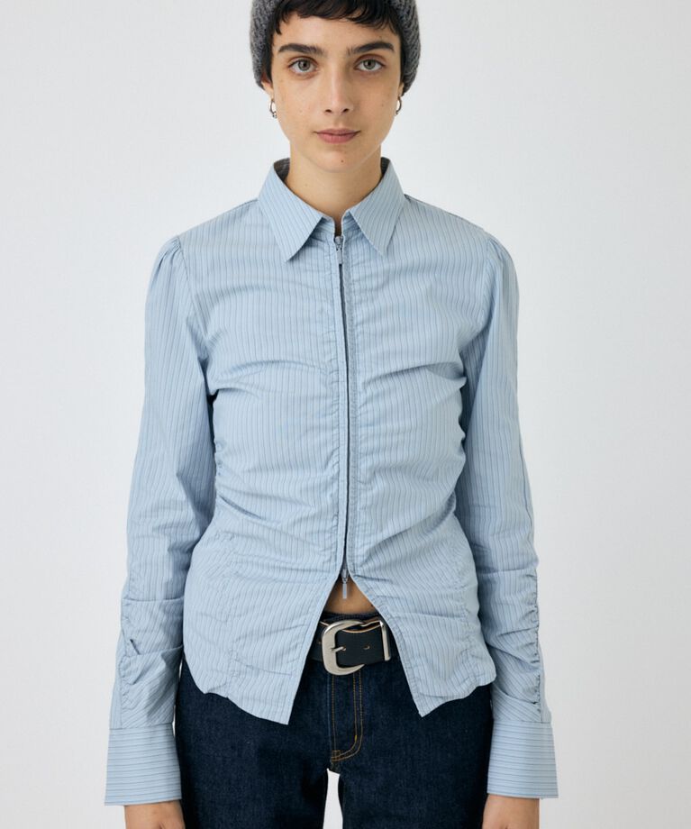 MOUSSY「ZIP UP WAIST SHAPE シャツ」|シャツ・ブラウス|