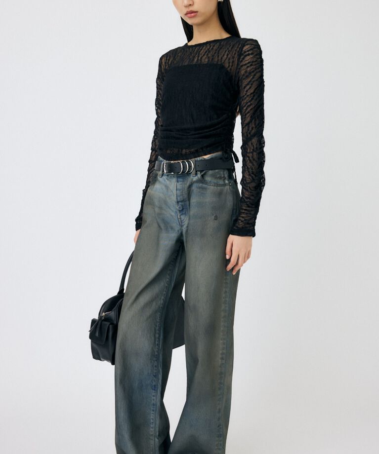 MOUSSY「SHIRRING レーストップス」|Tシャツ・カットソー|
