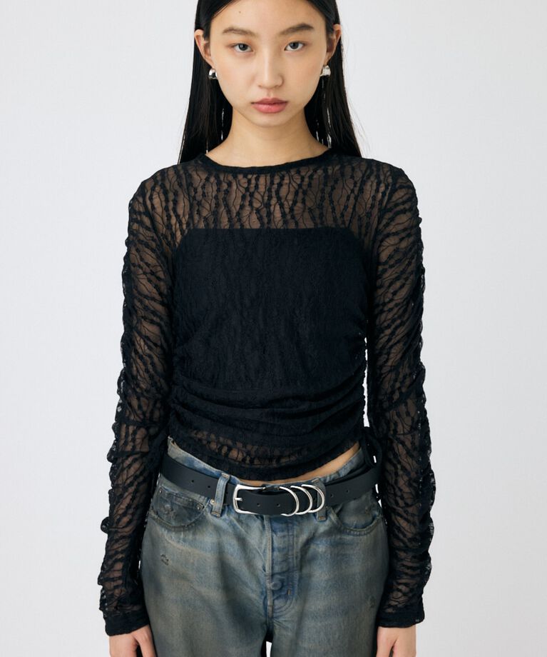 MOUSSY「SHIRRING レーストップス」|Tシャツ・カットソー|