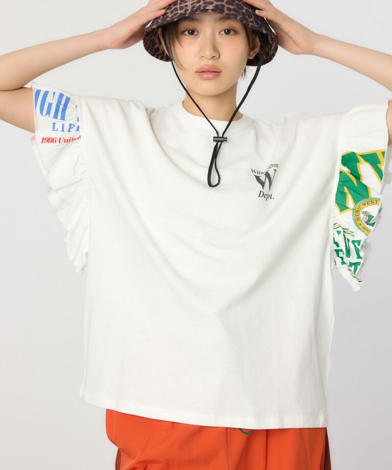 RODEO CROWNS「カスタムリメイクフリルアームトップス」|Tシャツ・カットソー|