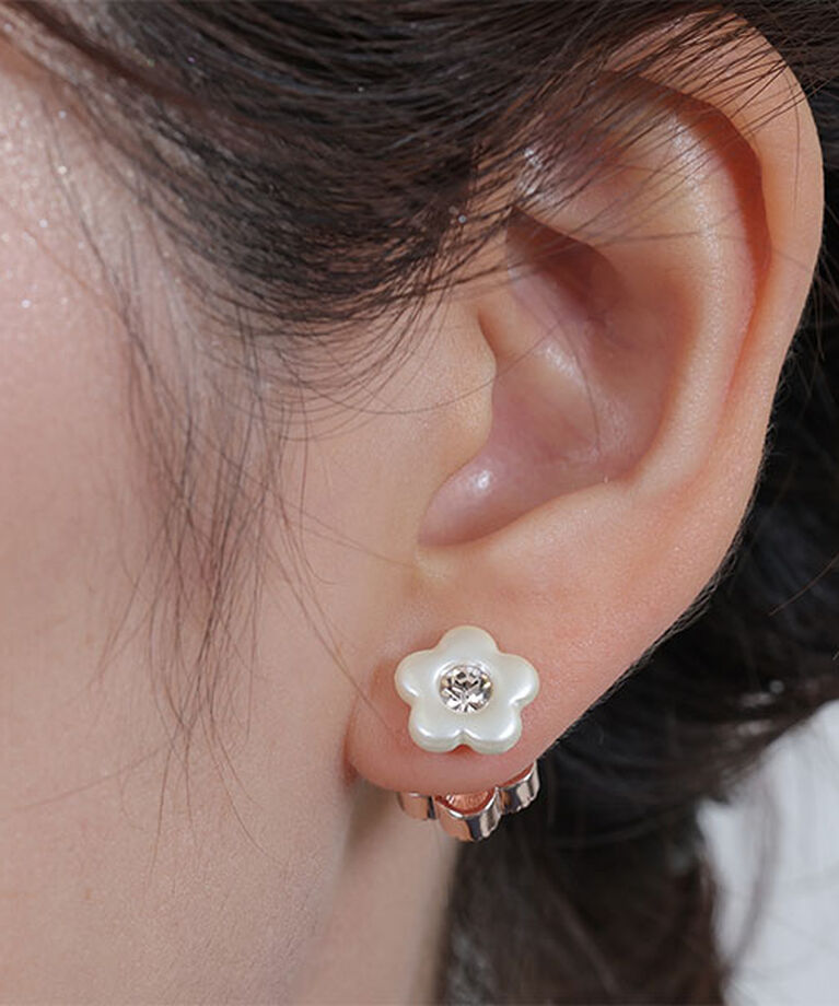 MARY QUANT「パールデイジーデュオ ピアス」|ピアス|ピンクゴールド