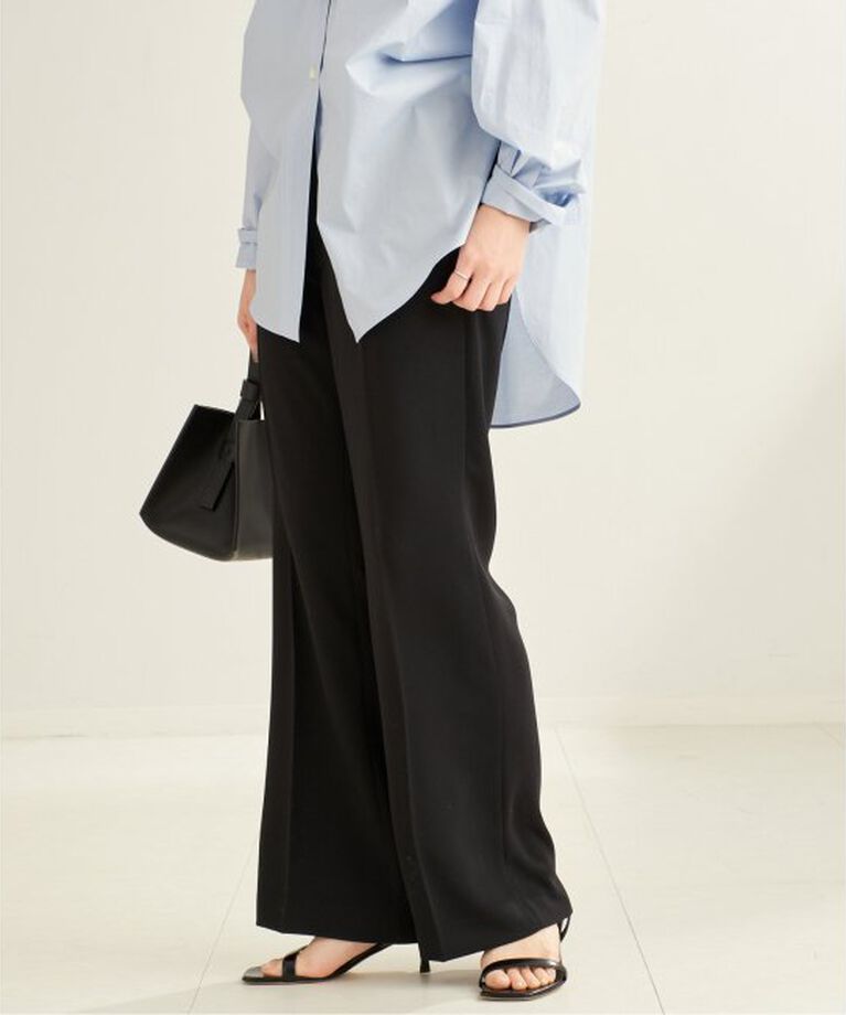 Plage「Matte Satin Semi Flare パンツ」|スラックス|