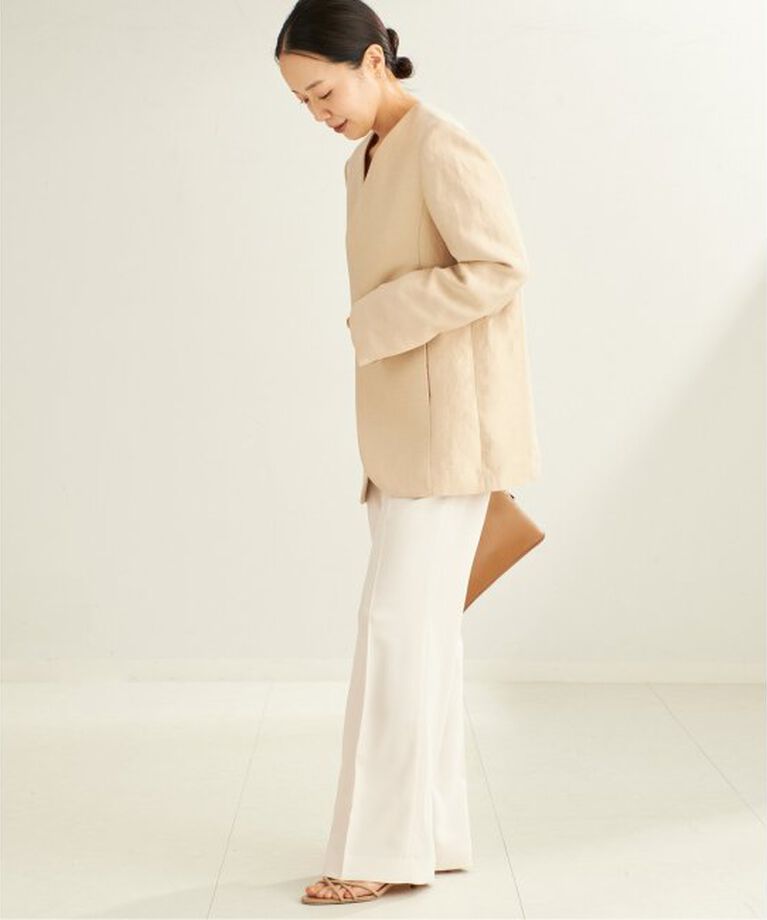 Plage「Matte Satin Semi Flare パンツ」|スラックス|