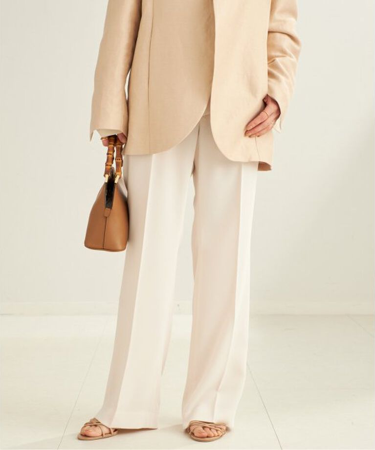 Plage「Matte Satin Semi Flare パンツ」|スラックス|