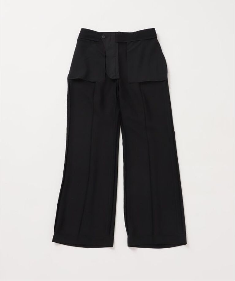 Plage「Matte Satin Semi Flare パンツ」|スラックス|