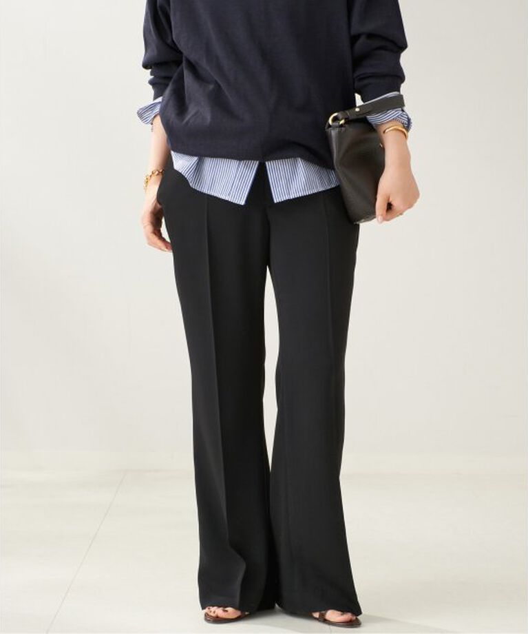 Plage「Matte Satin Semi Flare パンツ」|スラックス|
