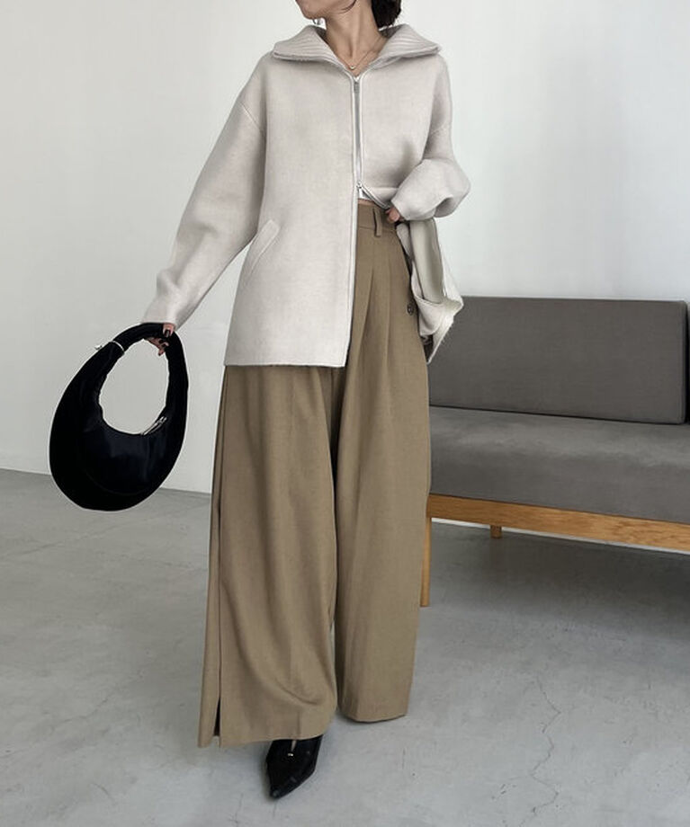  「【サイズ展開あり】Wフェイスリブカラーハーフコート」|その他|