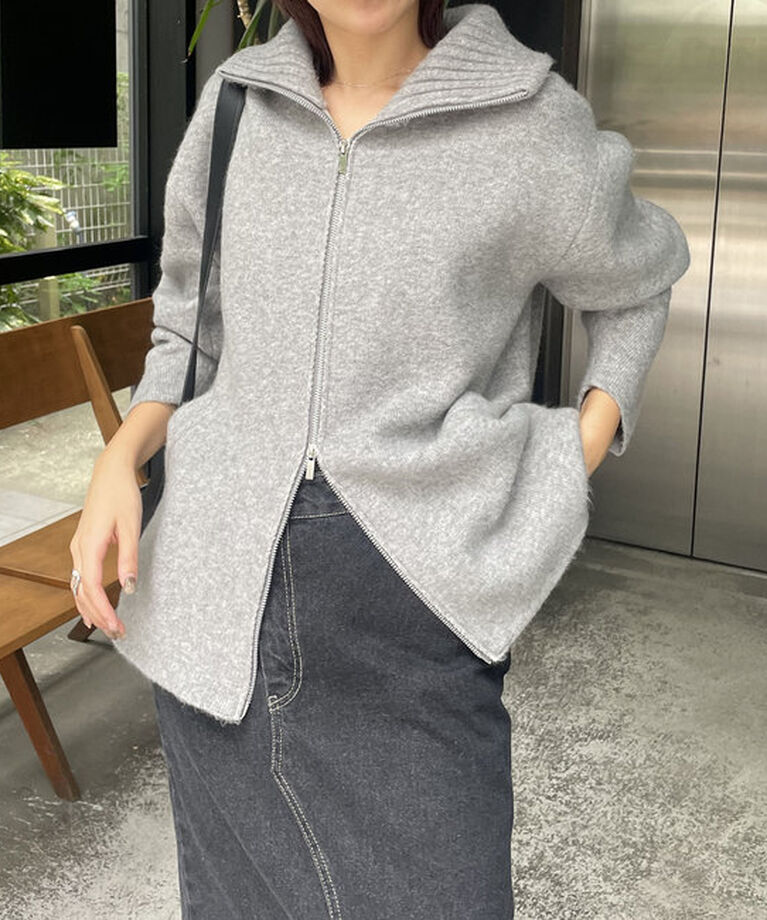  「【サイズ展開あり】Wフェイスリブカラーハーフコート」|その他|
