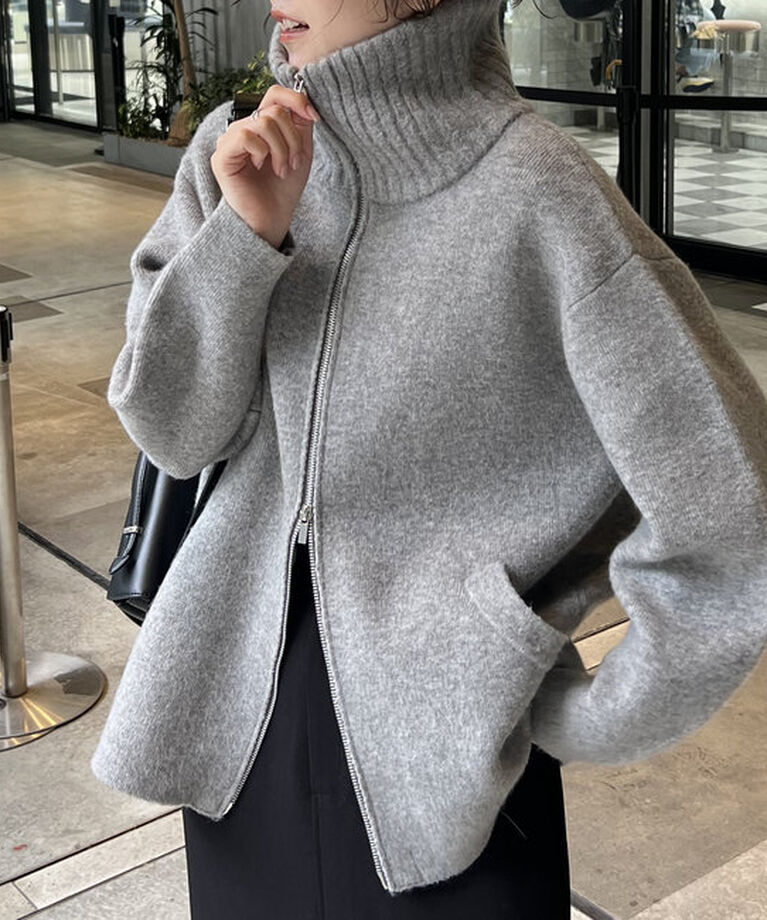 「【サイズ展開あり】Wフェイスリブカラーハーフコート」|その他|
