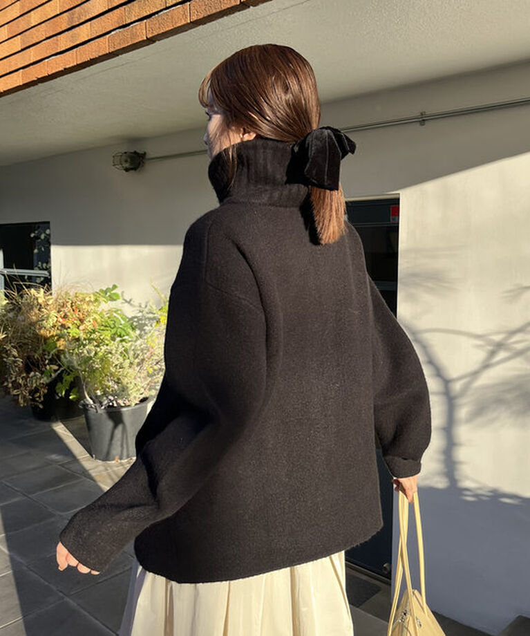  「【サイズ展開あり】Wフェイスリブカラーハーフコート」|その他|
