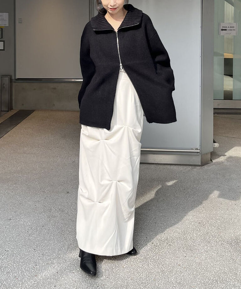  「【サイズ展開あり】Wフェイスリブカラーハーフコート」|その他|