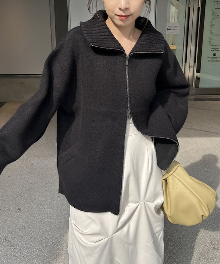  「【サイズ展開あり】Wフェイスリブカラーハーフコート」|その他|