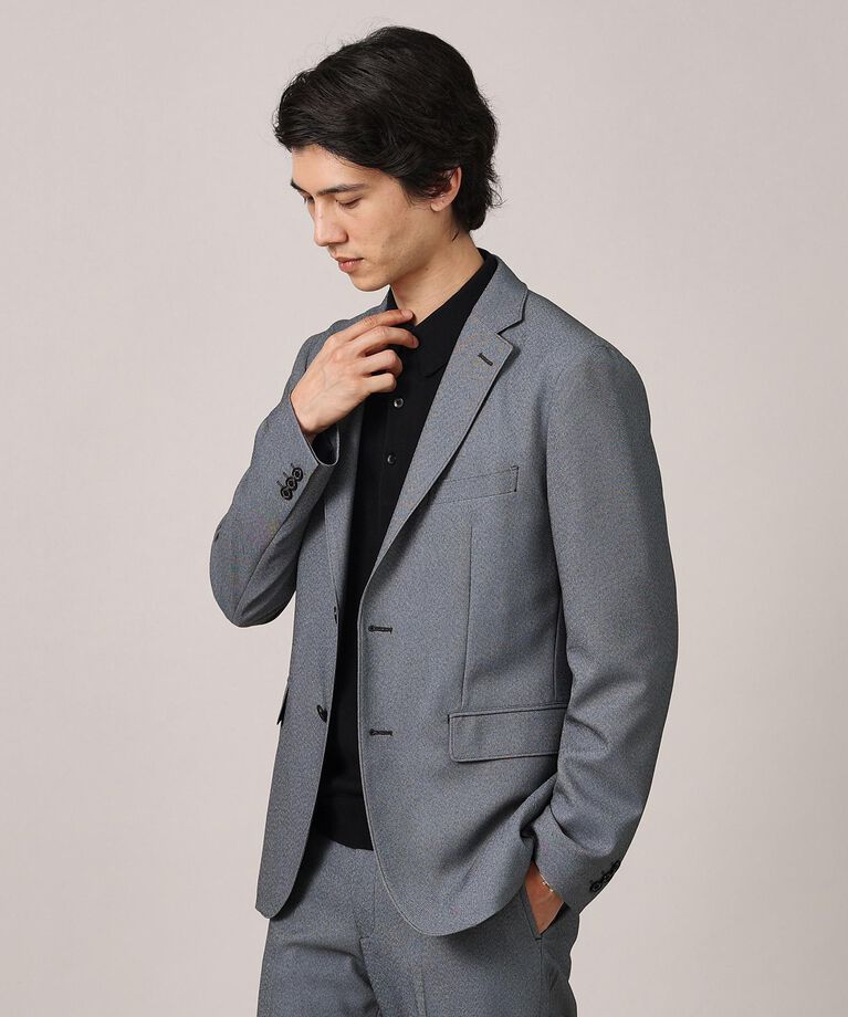 TAKEO KIKUCHI「【ONOFF/セットアップ対応】メランジ シャークスキン ストレッチジャケット」|テーラードジャケット|グレー(012)