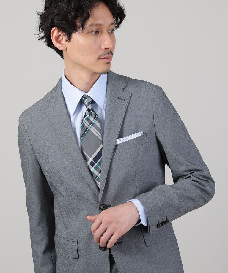 TAKEO KIKUCHI「【ONOFF/セットアップ対応】メランジ シャークスキン ストレッチジャケット」|テーラードジャケット|