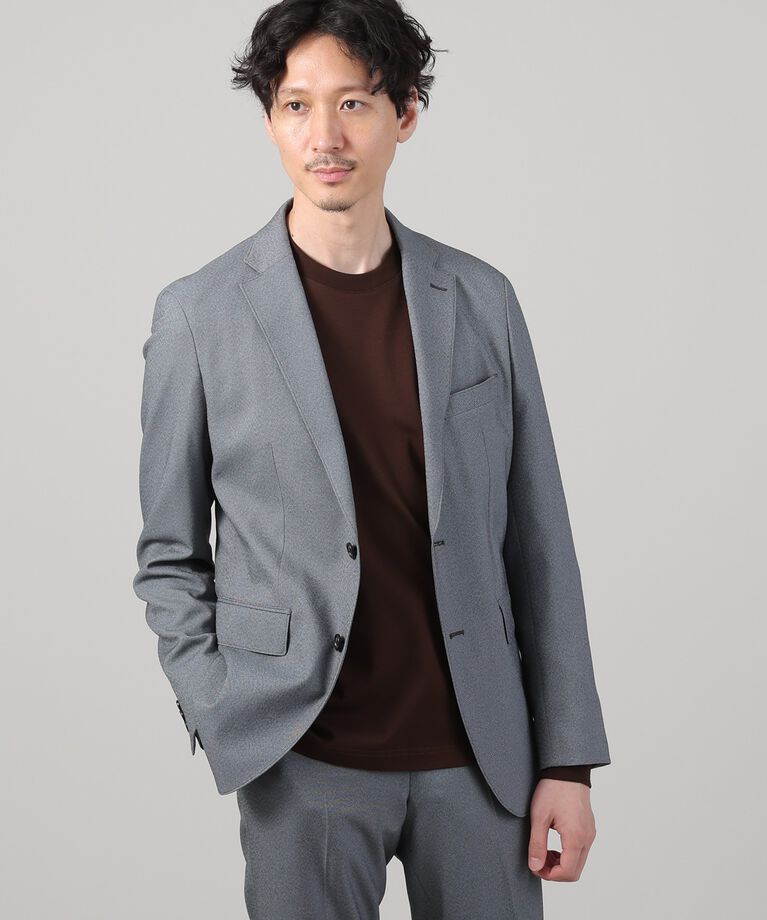 TAKEO KIKUCHI「【ONOFF/セットアップ対応】メランジ シャークスキン ストレッチジャケット」|テーラードジャケット|