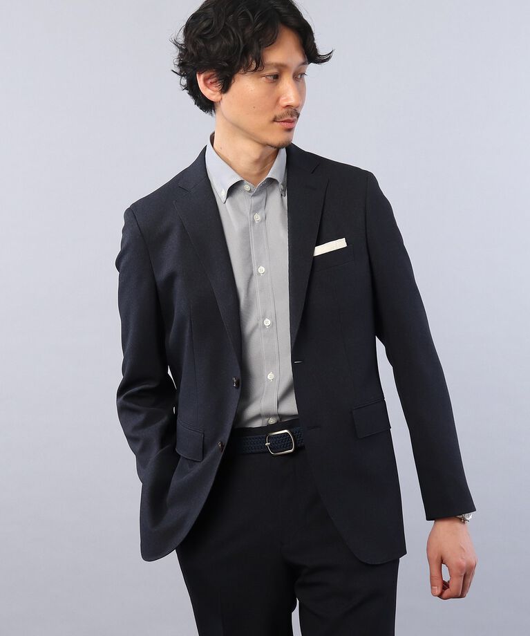 TAKEO KIKUCHI「【ONOFF/セットアップ対応】メランジ シャークスキン ストレッチジャケット」|テーラードジャケット|