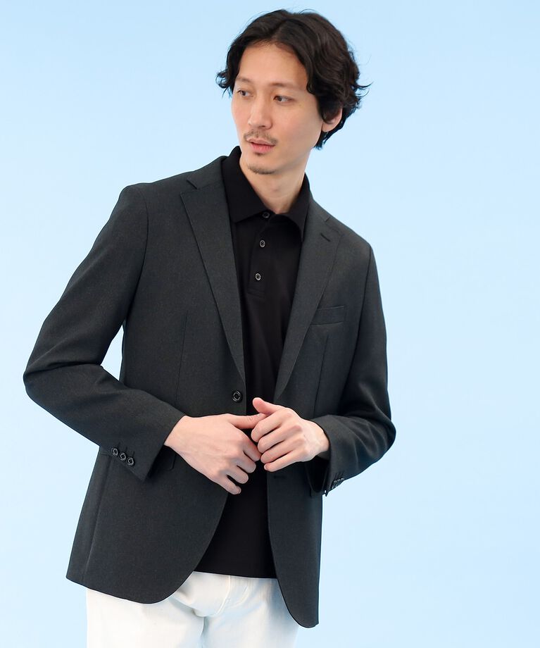 TAKEO KIKUCHI「【ONOFF/セットアップ対応】メランジ シャークスキン ストレッチジャケット」|テーラードジャケット|