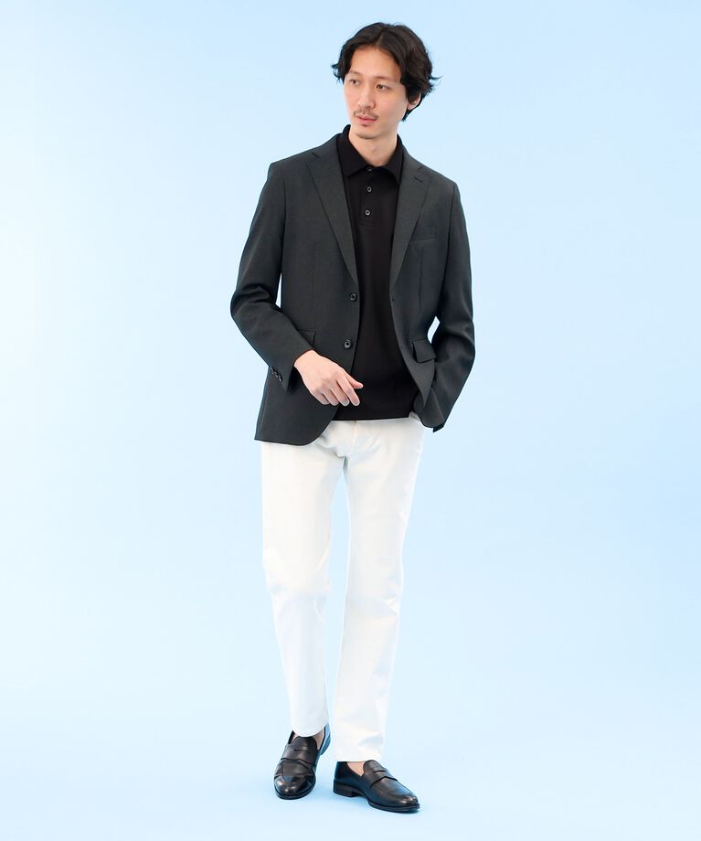 TAKEO KIKUCHI「【ONOFF/セットアップ対応】メランジ シャークスキン ストレッチジャケット」|テーラードジャケット|