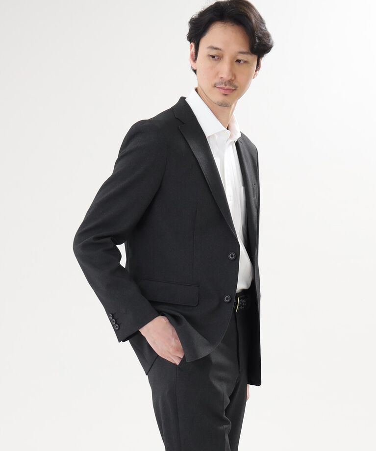 TAKEO KIKUCHI「【ONOFF/セットアップ対応】メランジ シャークスキン ストレッチジャケット」|テーラードジャケット|
