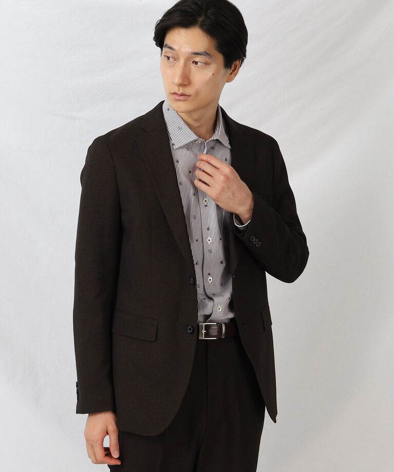 TAKEO KIKUCHI「【ONOFF/セットアップ対応】メランジ シャークスキン ストレッチジャケット」|テーラードジャケット|ダークブラウン(04