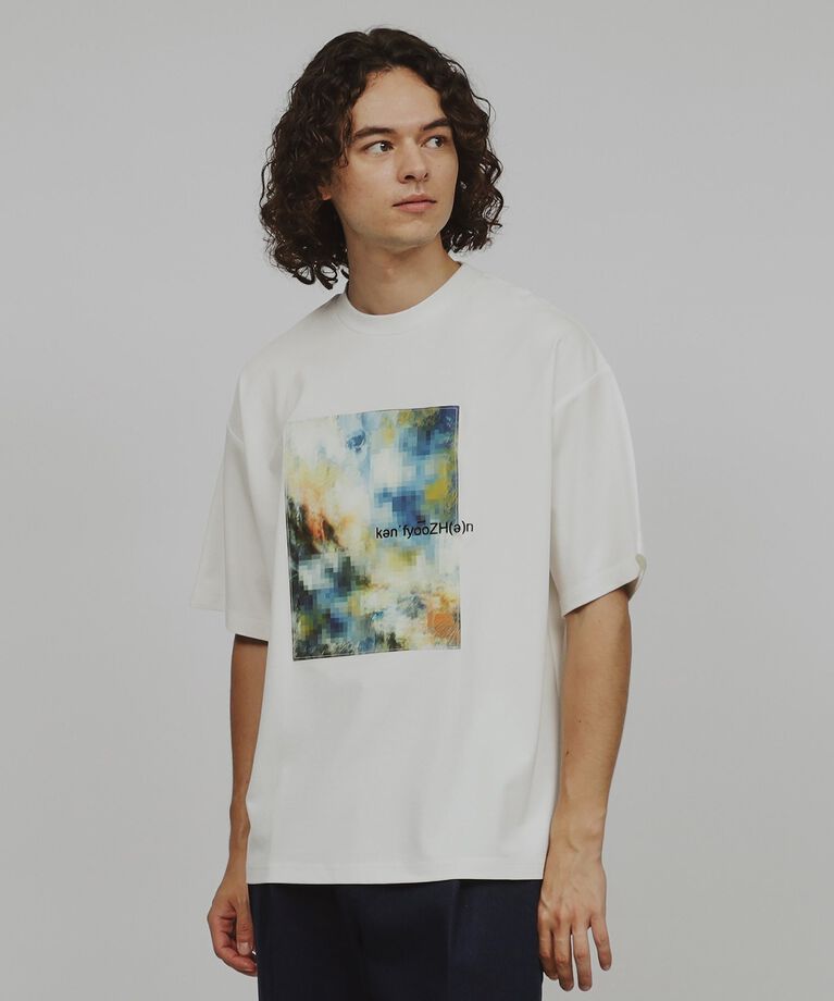 tk.TAKEO KIKUCHI「モザイクアブストTシャツ」|Tシャツ・カットソー|オフホワイト(003