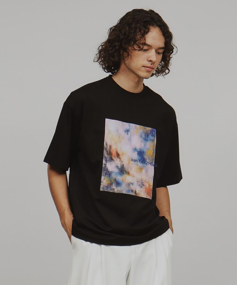 tk.TAKEO KIKUCHI「モザイクアブストTシャツ」|Tシャツ・カットソー|ブラック(019)