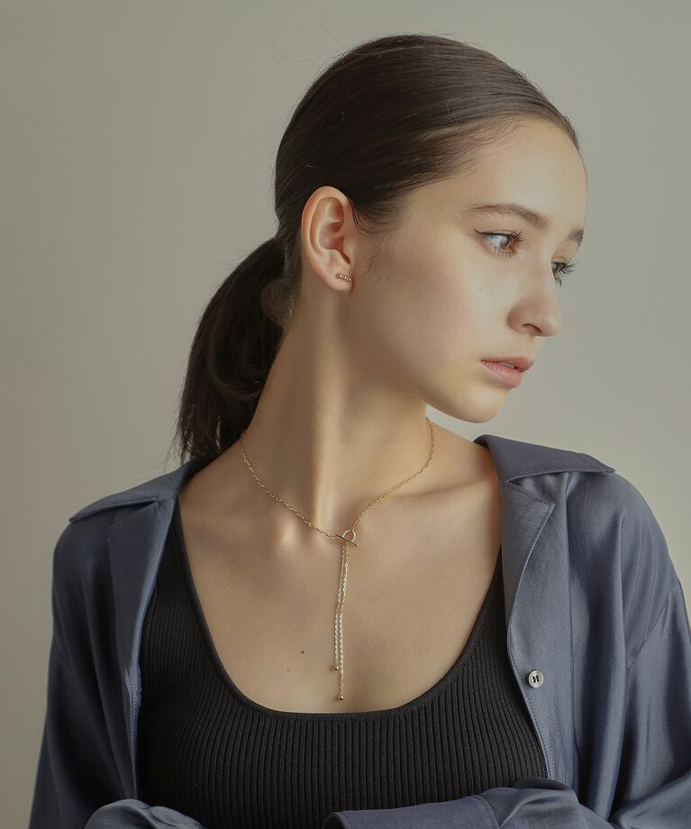 COCOSHNIK「K10アズキミックスチェーンマンテル ネックレス」|ネックレス|