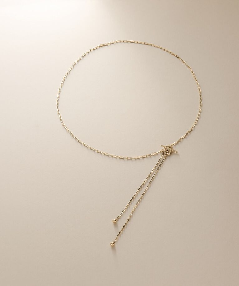 COCOSHNIK「K10アズキミックスチェーンマンテル ネックレス」|ネックレス|