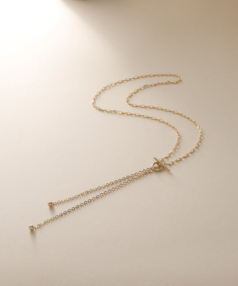 COCOSHNIK「K10アズキミックスチェーンマンテル ネックレス」|ネックレス|