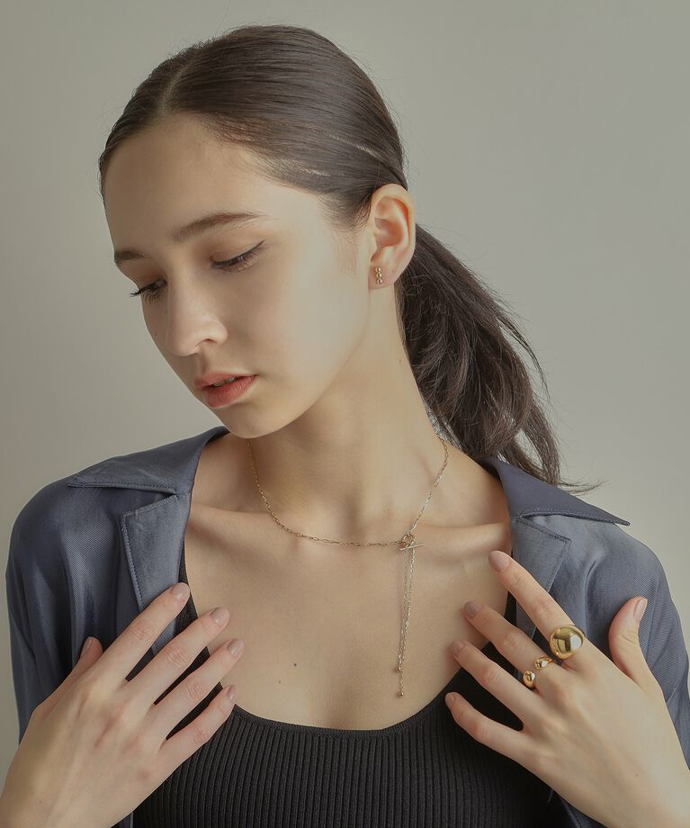 COCOSHNIK「K10アズキミックスチェーンマンテル ネックレス」|ネックレス|