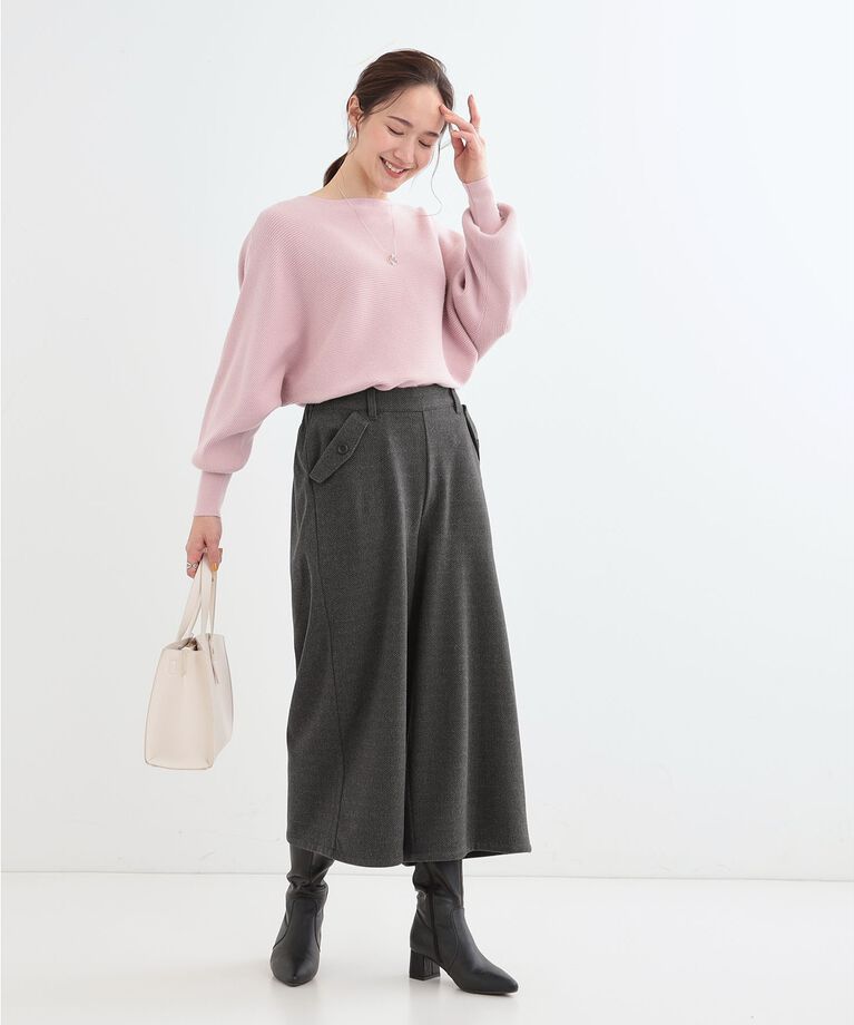 SHOO･LA･RUE「【洗える】大人の上品コーデに お袖ビジュー釦付きリブドルマンニット」|ニット・セーター|