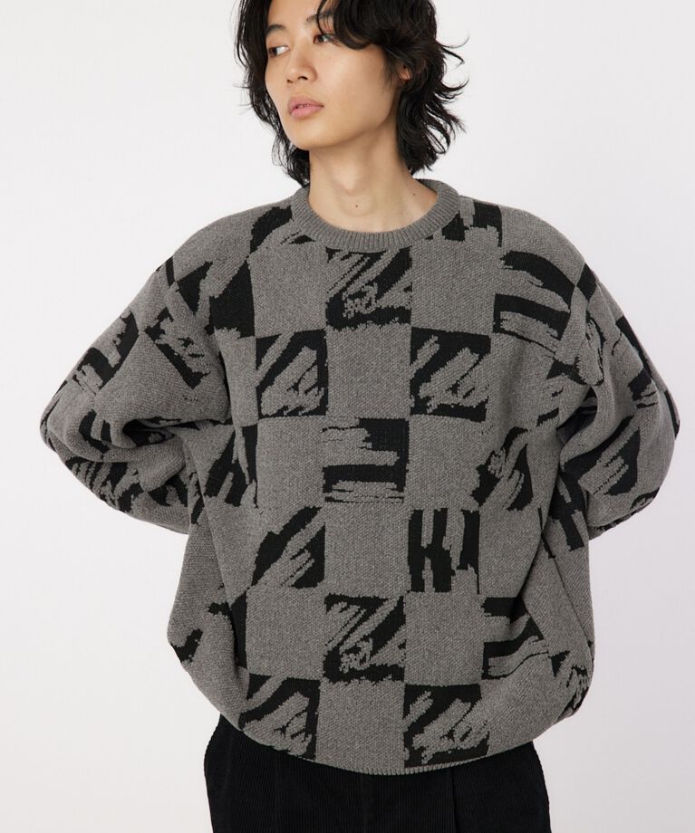 RODEO CROWNS「block checker ニット」|ニット・セーター|BLK