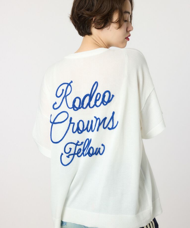 RODEO CROWNS「スクリプトロゴニットトップス」|ニット・セーター|O/WHT1